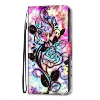 Capa Flip Para Xiaomi Mi 10T / 10T Pro Flores Neon