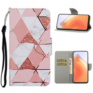 Capa Flip Para Xiaomi Mi 10T / 10T Pro Gráfico Rosa