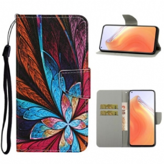 Capa Flip Para Xiaomi Mi 10T / 10T Pro Lençóis Coloridos Com Cordão