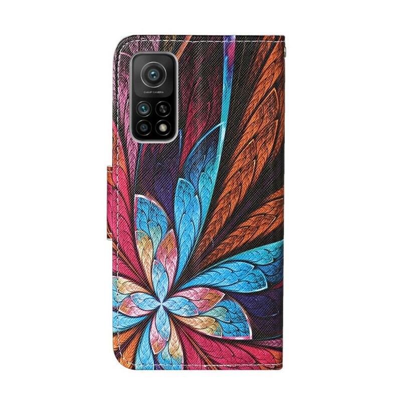 Capa Flip Para Xiaomi Mi 10T / 10T Pro Lençóis Coloridos Com Cordão