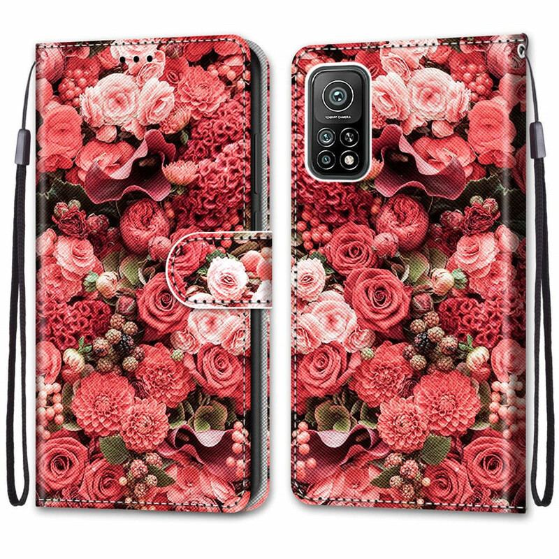 Capa Flip Para Xiaomi Mi 10T / 10T Pro Romance Floral