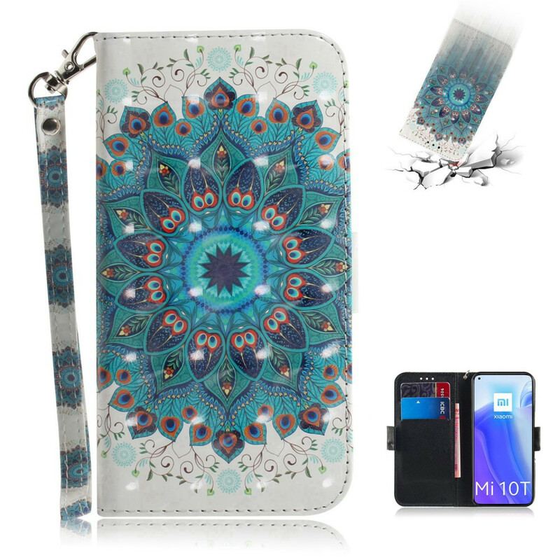 Capa Folio Para Xiaomi Mi 10T / 10T Pro De Cordão Mandala Magistral Com Alça