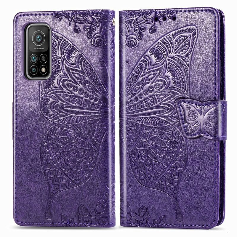 Capa Folio Para Xiaomi Mi 10T / 10T Pro Meia Borboleta