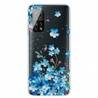 Capa Para Xiaomi Mi 10T / 10T Pro Buquê De Flores Azuis