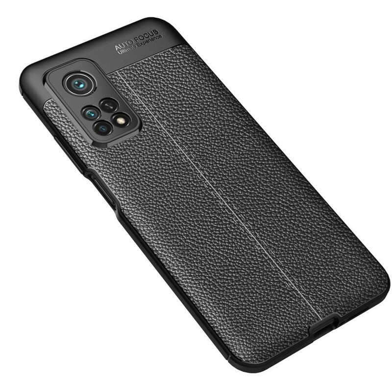 Capa Para Xiaomi Mi 10T / 10T Pro Linha Dupla Efeito Couro Litchi