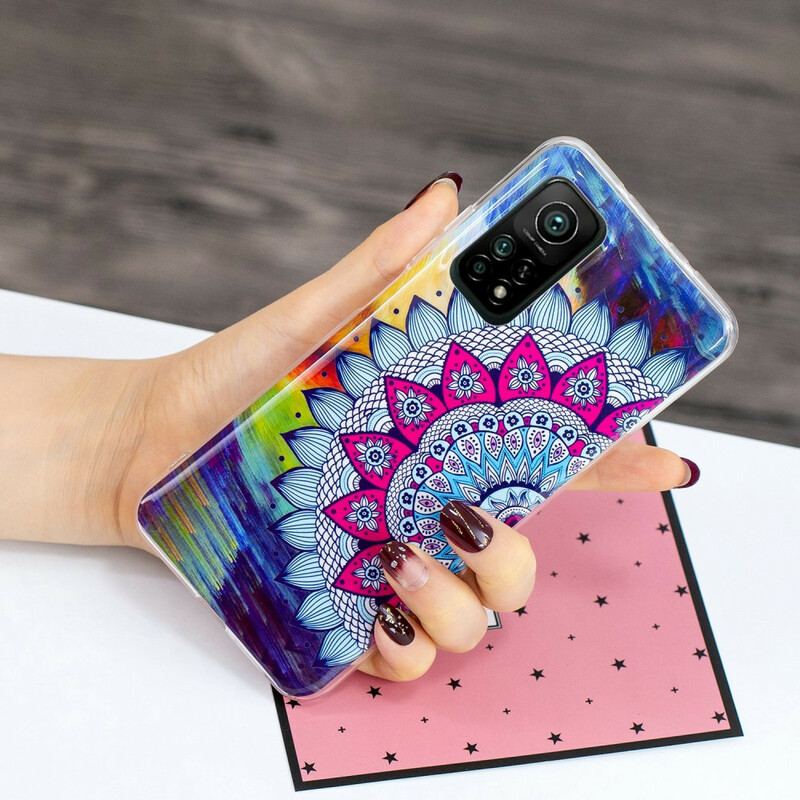 Capa Para Xiaomi Mi 10T / 10T Pro Mandala Colorida Fluorescente