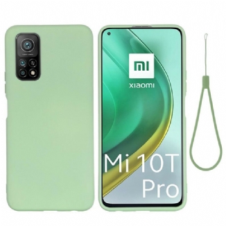 Capa Para Xiaomi Mi 10T / 10T Pro Silicone Líquido Com Cordão