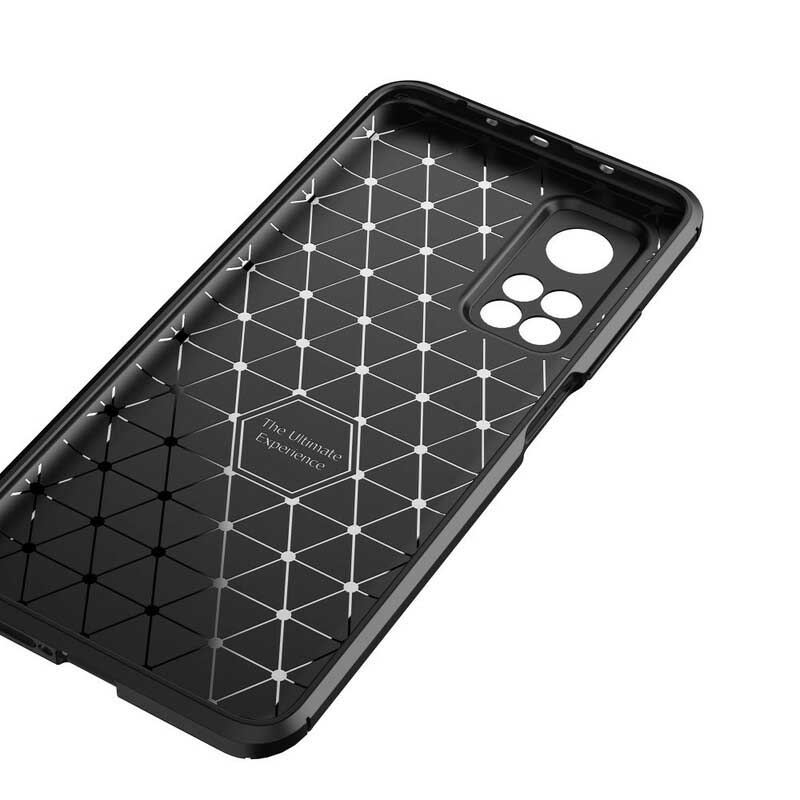 Capa Para Xiaomi Mi 10T / 10T Pro Textura Flexível De Fibra De Carbono