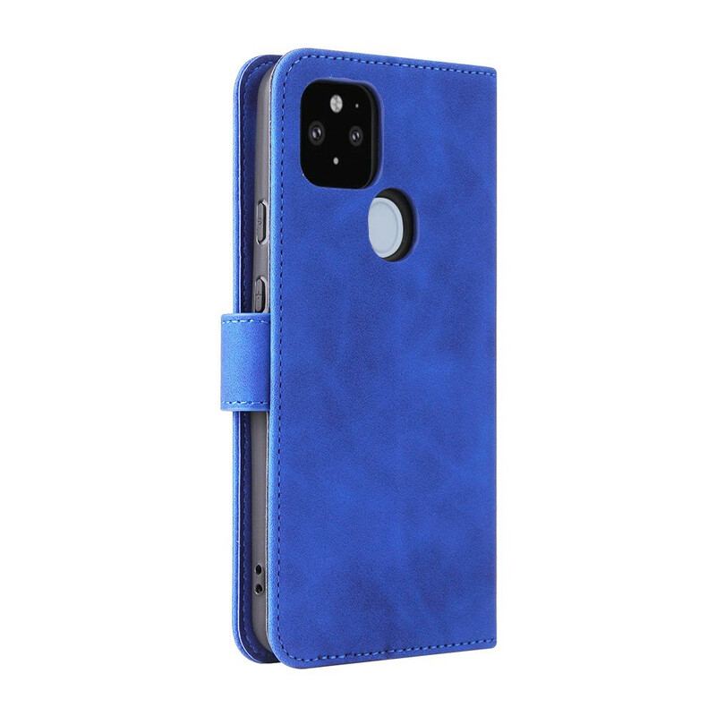 Capa De Couro Para Google Pixel 5A Toque De Pele