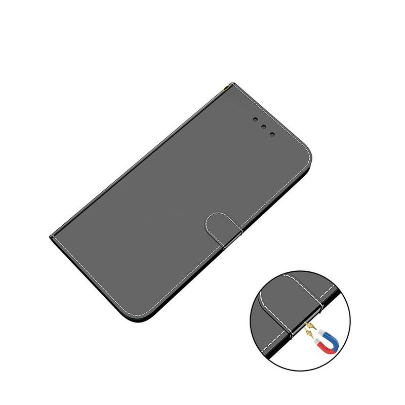 Capa Flip Para Google Pixel 5A Capa De Espelho De Couro Sintético