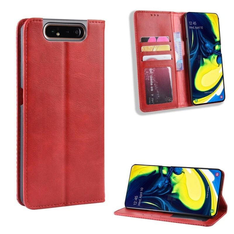 Capa De Celular Para Samsung Galaxy A80 / A90 Flip Couro Sintético Estilizado