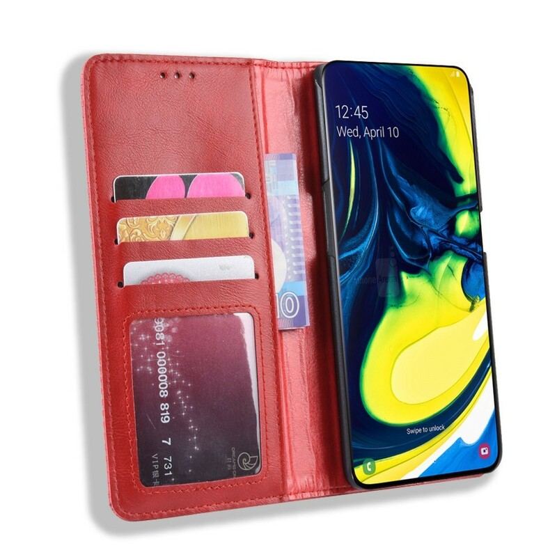 Capa De Celular Para Samsung Galaxy A80 / A90 Flip Couro Sintético Estilizado