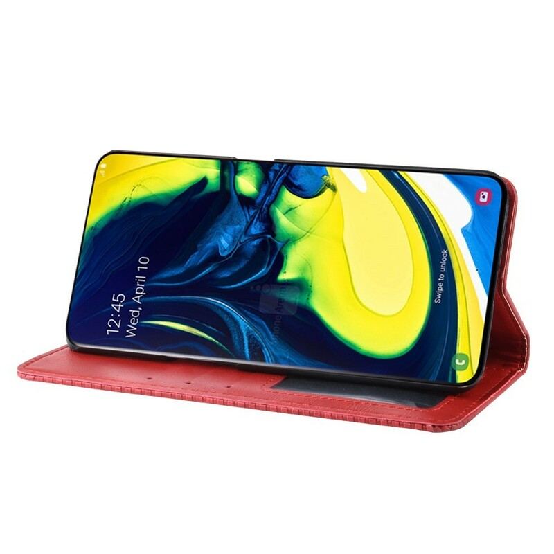 Capa De Celular Para Samsung Galaxy A80 / A90 Flip Couro Sintético Estilizado