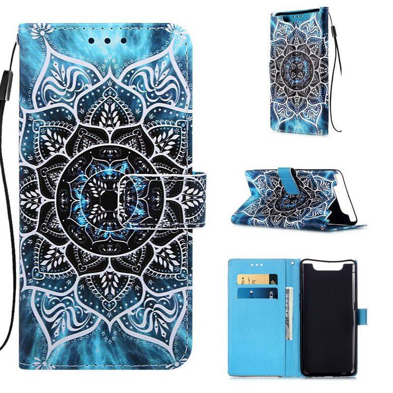 Capa Em Pele Para Samsung Galaxy A80 / A90 Mandala No Céu