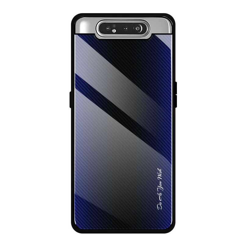 Capa Para Samsung Galaxy A80 / A90 Vidro Temperado De Fibra De Carbono