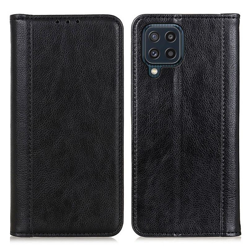 Capa De Celular Para Samsung Galaxy M32 Flip Couro Litchi Elegance Dividido