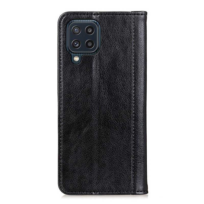 Capa De Celular Para Samsung Galaxy M32 Flip Couro Litchi Elegance Dividido