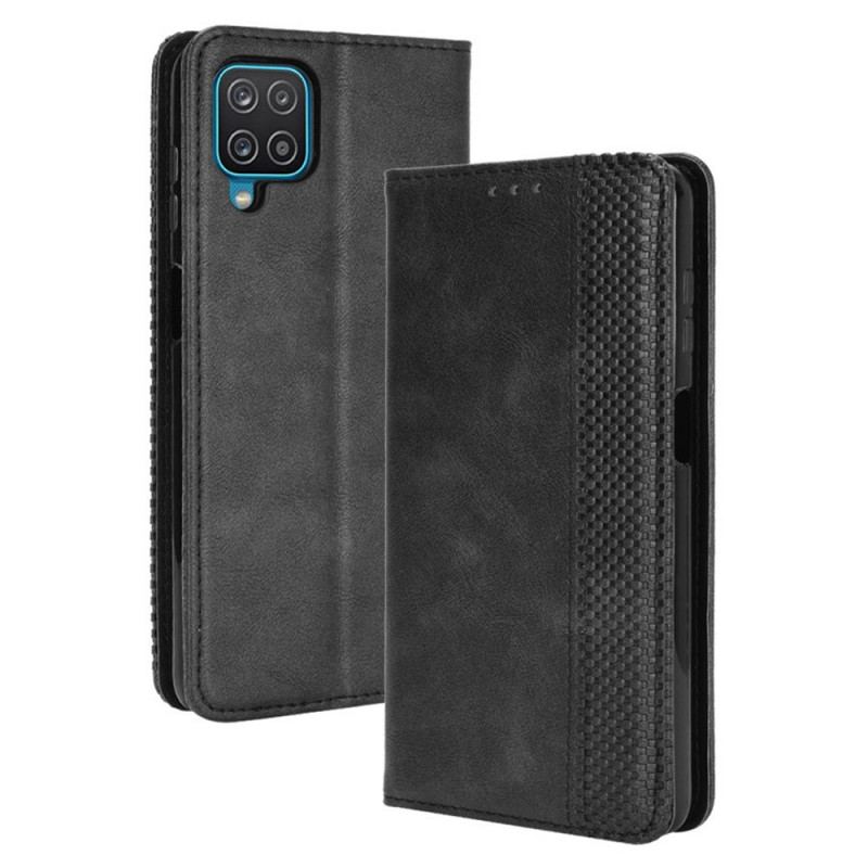 Capa De Celular Para Samsung Galaxy M32 Flip Efeito Couro Vintage Estilizado