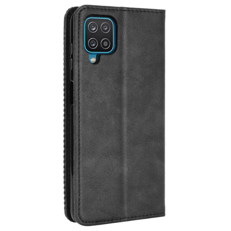 Capa De Celular Para Samsung Galaxy M32 Flip Efeito Couro Vintage Estilizado