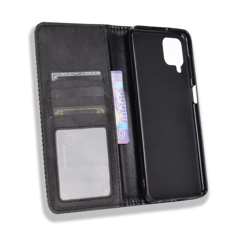 Capa De Celular Para Samsung Galaxy M32 Flip Efeito Couro Vintage Estilizado