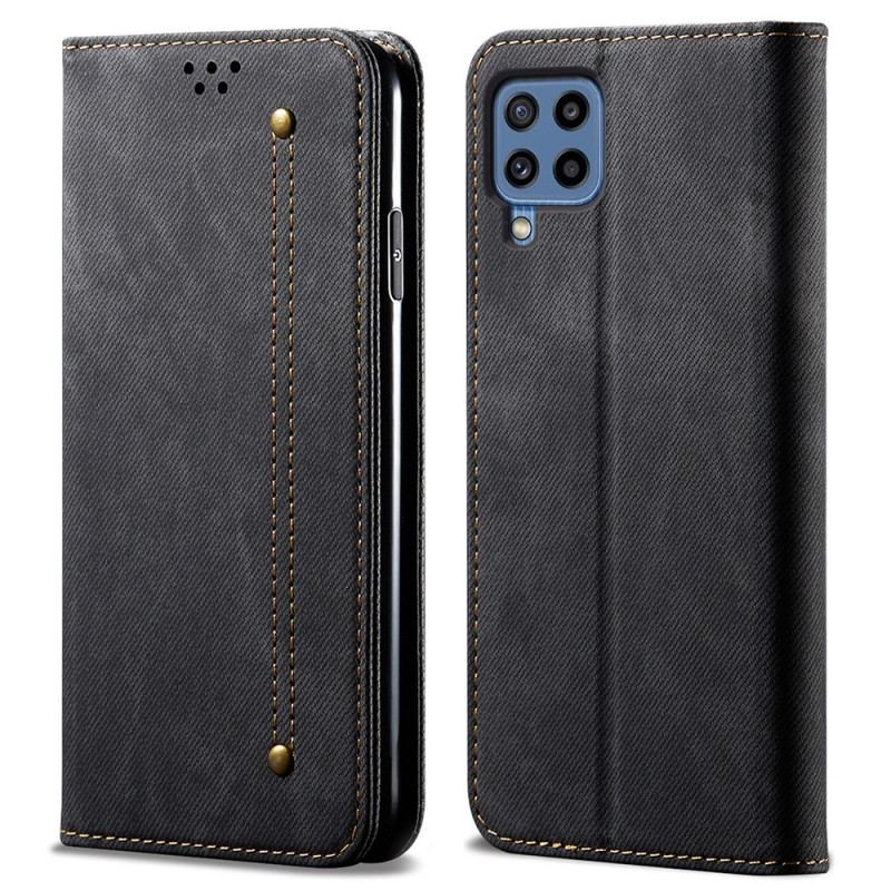 Capa De Celular Para Samsung Galaxy M32 Flip Tecido Jeans