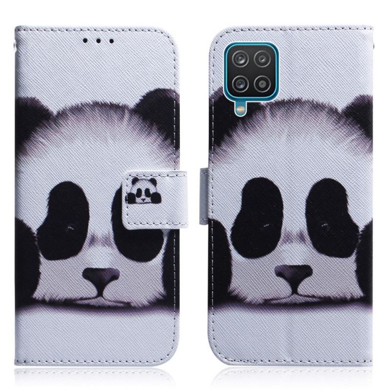 Capa De Couro Para Samsung Galaxy M32 Cara De Panda