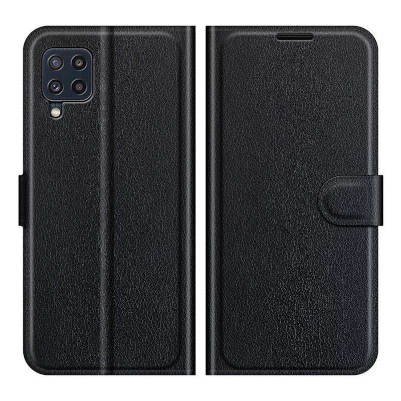 Capa De Couro Para Samsung Galaxy M32 Clássico Efeito Couro Lichia