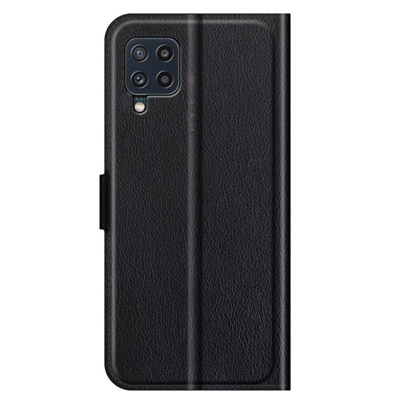 Capa De Couro Para Samsung Galaxy M32 Clássico Efeito Couro Lichia