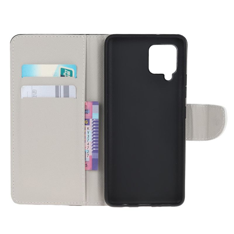 Capa De Couro Para Samsung Galaxy M32 Corujas