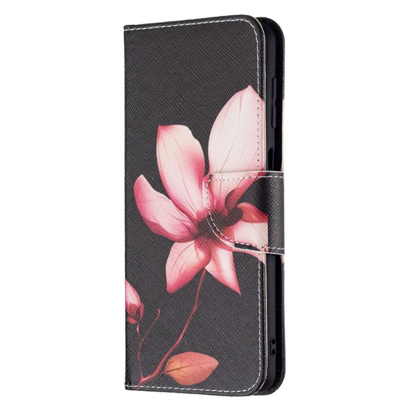 Capa De Couro Para Samsung Galaxy M32 Flor Rosa