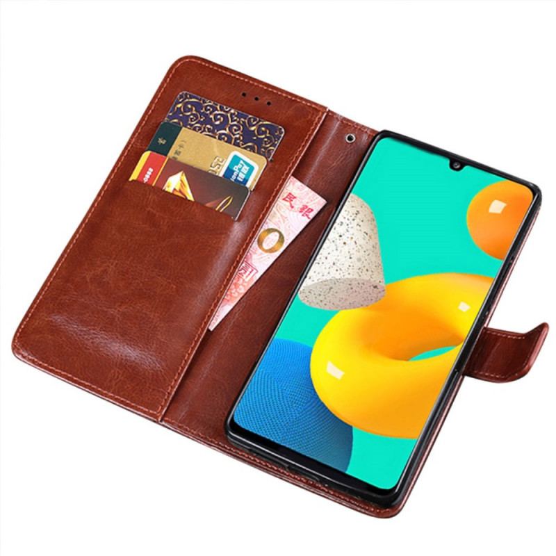 Capa De Couro Para Samsung Galaxy M32 Imitação De Couro Idewei