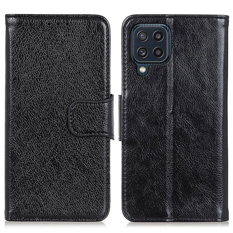 Capa De Couro Para Samsung Galaxy M32 Couro Napa Rachado