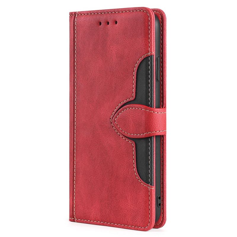 Capa Em Pele Para Samsung Galaxy M32 Couro Sintético Bicolor Estiloso