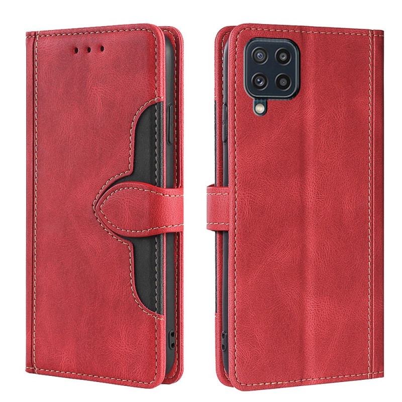 Capa Em Pele Para Samsung Galaxy M32 Couro Sintético Bicolor Estiloso