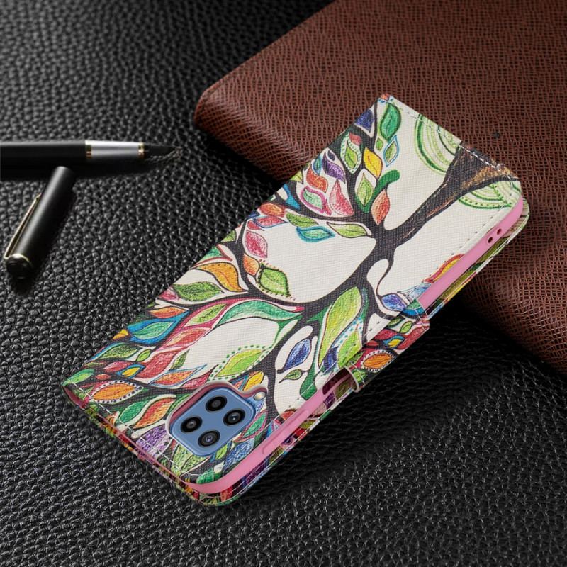 Capa Flip Para Samsung Galaxy M32 Árvore Colorida