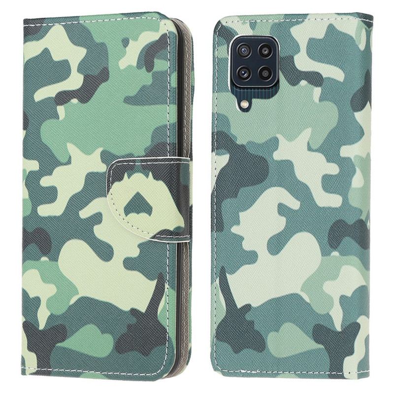 Capa Flip Para Samsung Galaxy M32 Camuflagem Militar