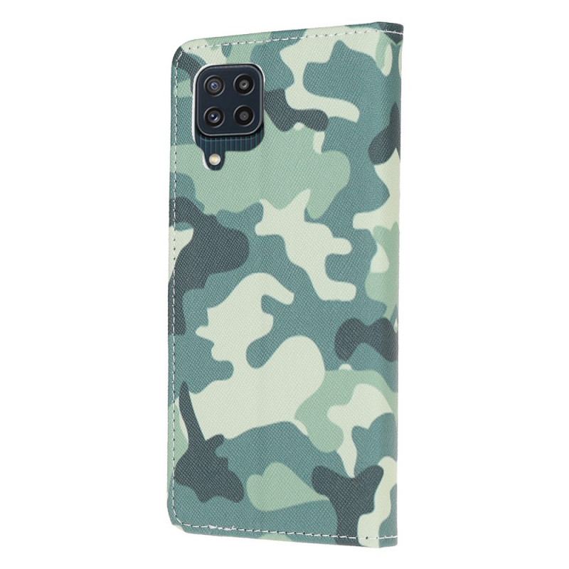 Capa Flip Para Samsung Galaxy M32 Camuflagem Militar