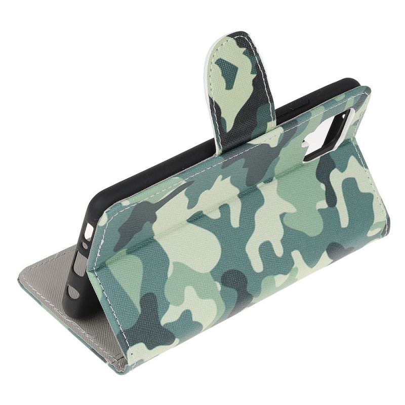 Capa Flip Para Samsung Galaxy M32 Camuflagem Militar