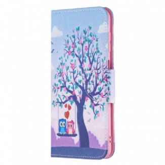 Capa Flip Para Samsung Galaxy M32 Corujas No Balanço