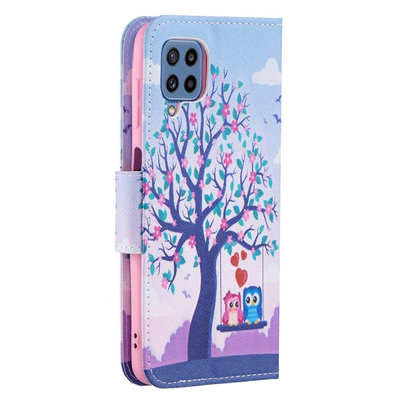 Capa Flip Para Samsung Galaxy M32 Corujas No Balanço