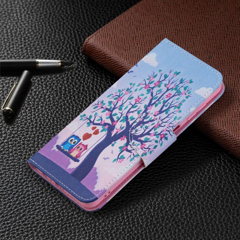 Capa Flip Para Samsung Galaxy M32 Corujas No Balanço