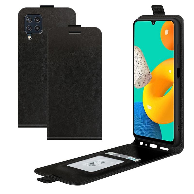 Capa Flip Para Samsung Galaxy M32 De Couro Aba Vertical Efeito Couro