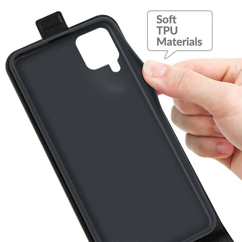 Capa Flip Para Samsung Galaxy M32 De Couro Aba Vertical Efeito Couro