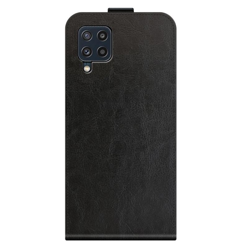 Capa Flip Para Samsung Galaxy M32 De Couro Aba Vertical Efeito Couro