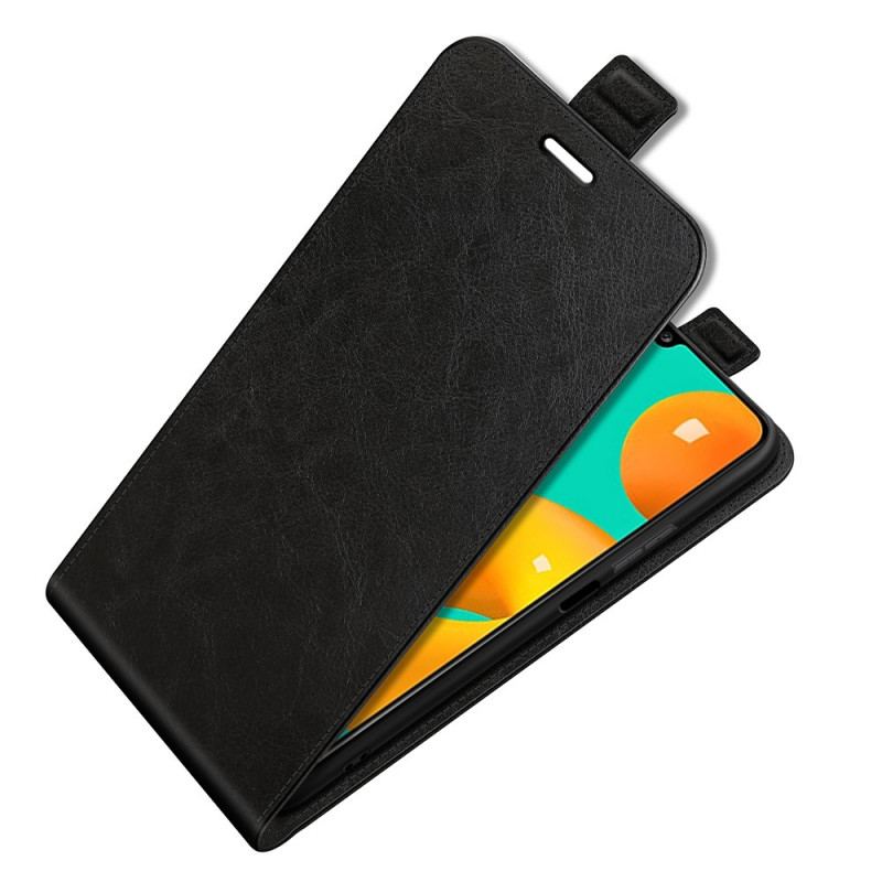 Capa Flip Para Samsung Galaxy M32 De Couro Aba Vertical Efeito Couro