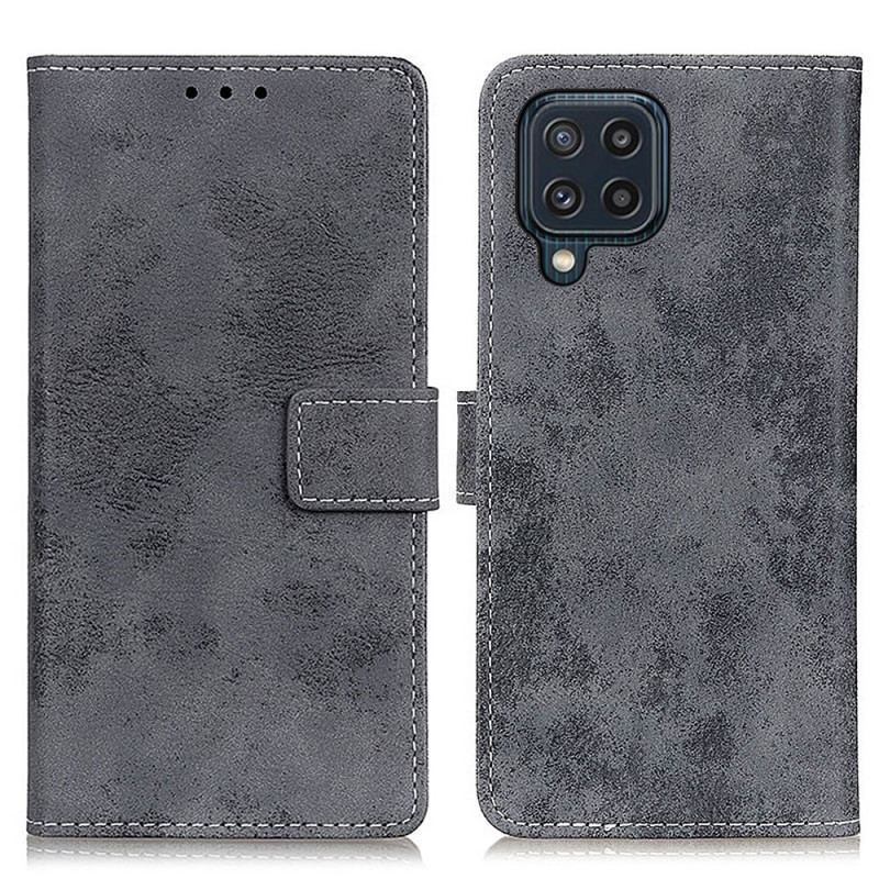 Capa Flip Para Samsung Galaxy M32 Couro Falso Vintage