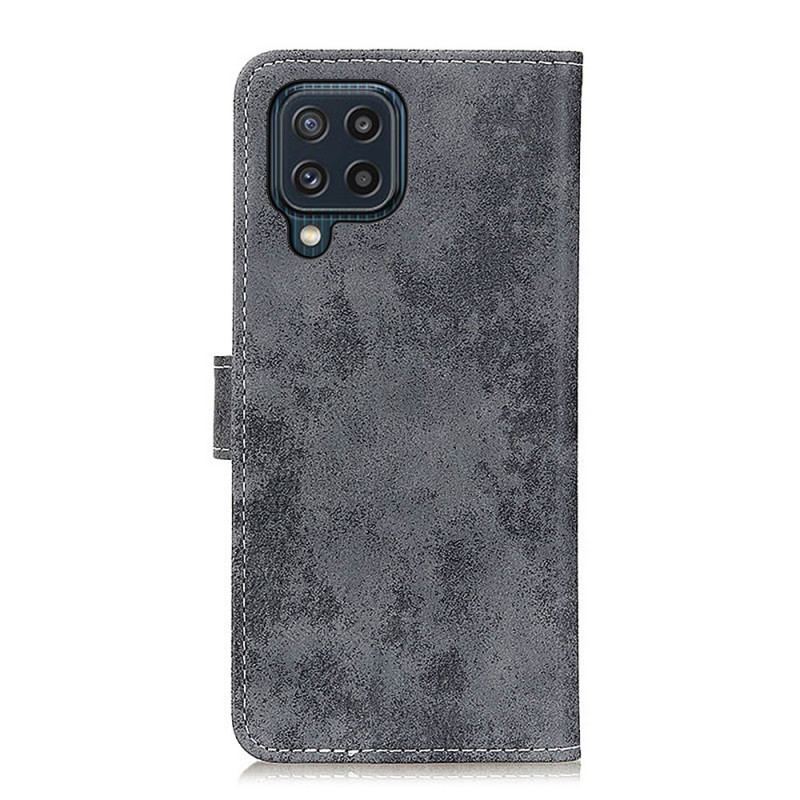 Capa Flip Para Samsung Galaxy M32 Couro Falso Vintage