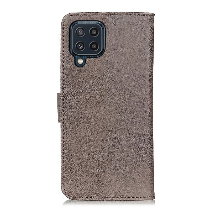 Capa Flip Para Samsung Galaxy M32 Imitação De Couro Khazneh