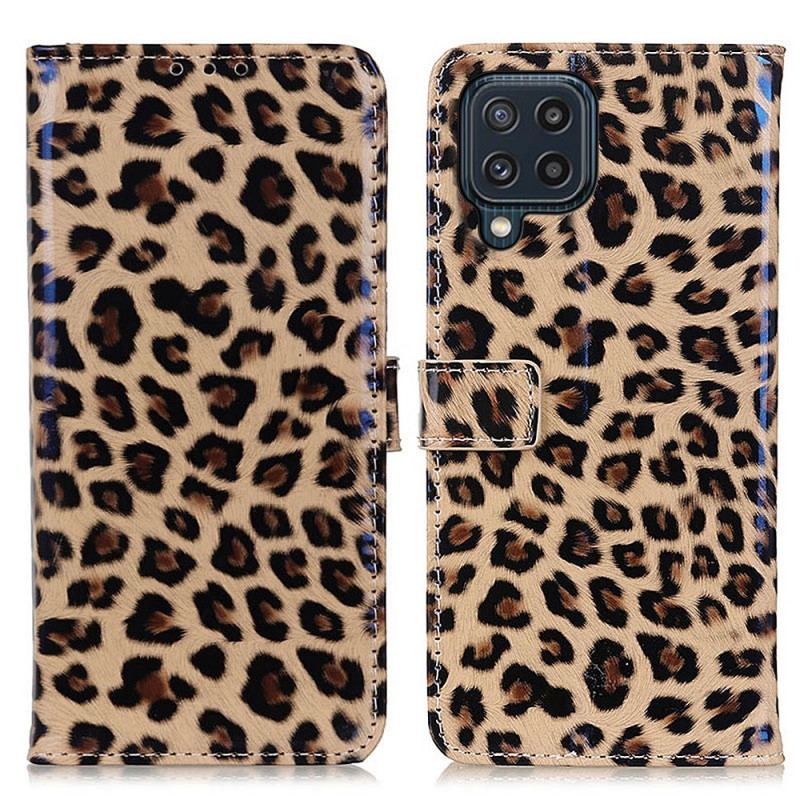 Capa Flip Para Samsung Galaxy M32 Leopardo