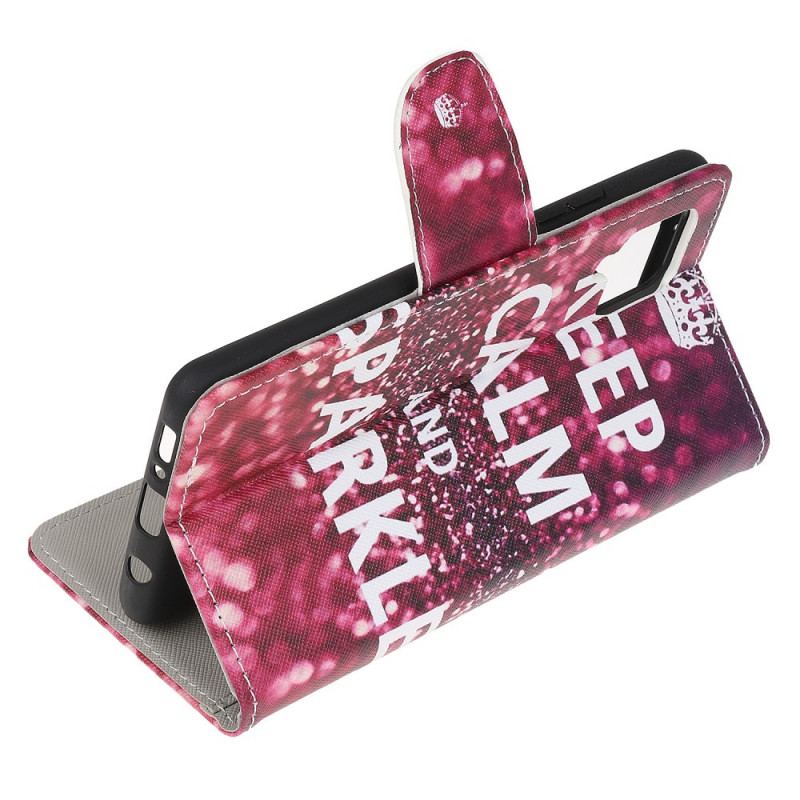 Capa Flip Para Samsung Galaxy M32 Mantenha A Calma E Brilhe